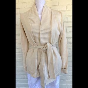 NWT loft off white tie cardigan